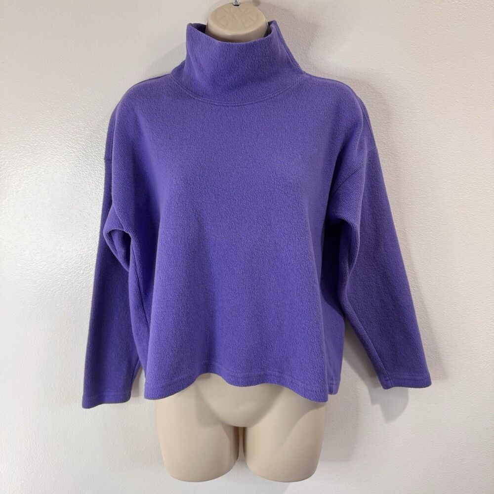 F.H. Clothing Co. Turtleneck Sweater M Purple Ribbed Knit Cotton Vermont USA